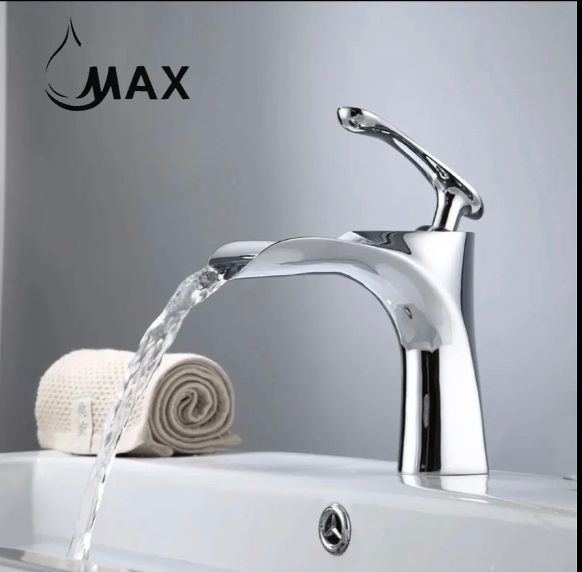 MAX Faucets Canada, Single Handle Waterfall Bathroom Faucet Chrome Finish