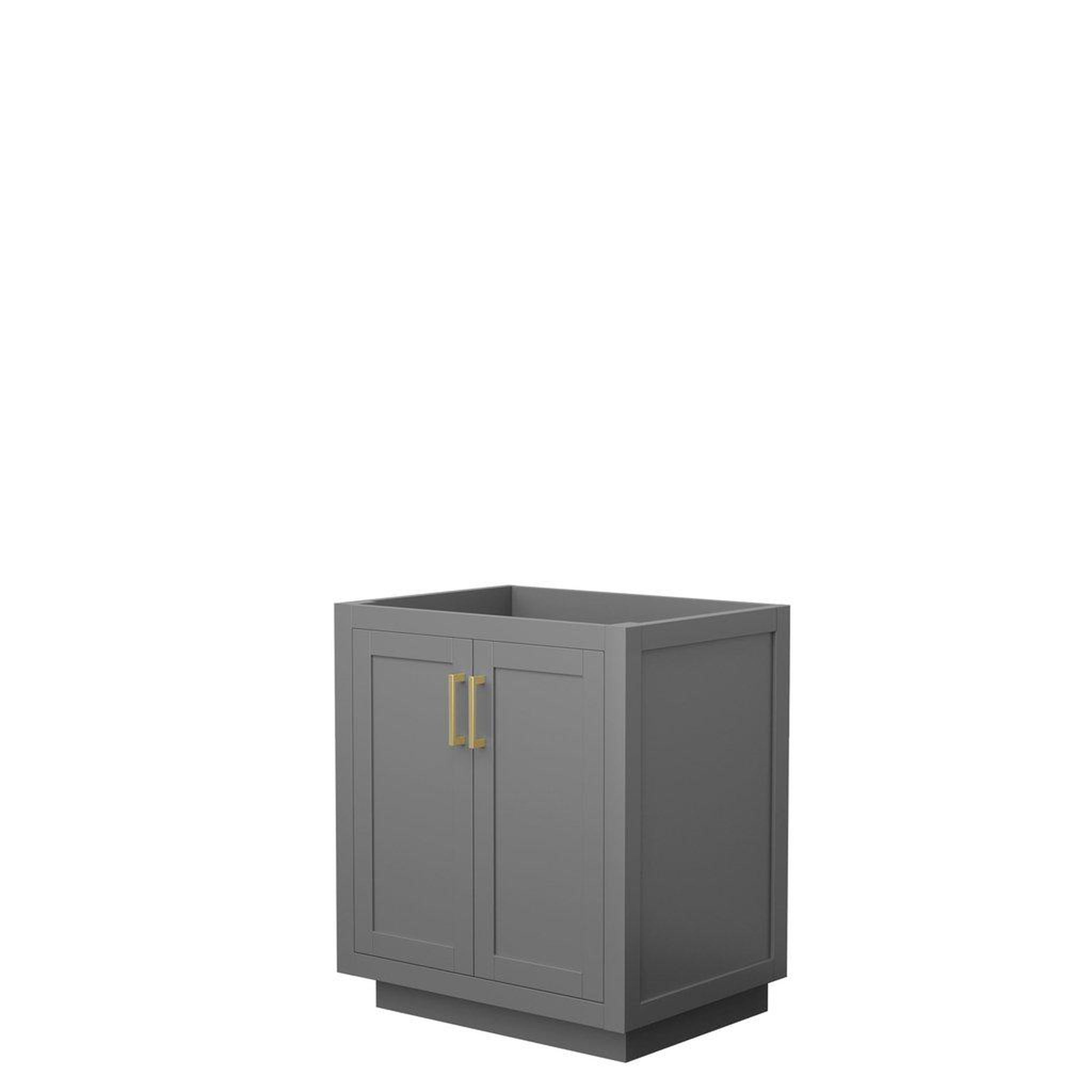 Wyndham Collection, Wyndham Collection Miranda 30" Single Bathroom Dark Gray Vanity With Brushed Gold Trim