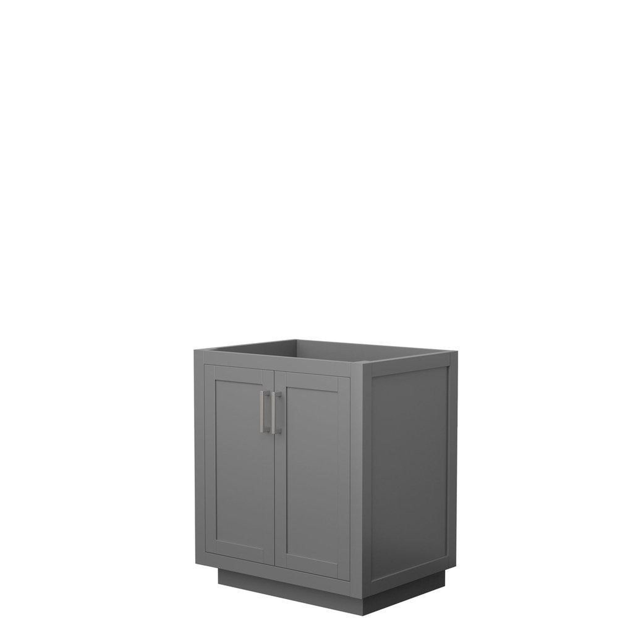 Wyndham Collection, Wyndham Collection Miranda 30" Single Bathroom Dark Gray Vanity With Brushed Nickel Trim