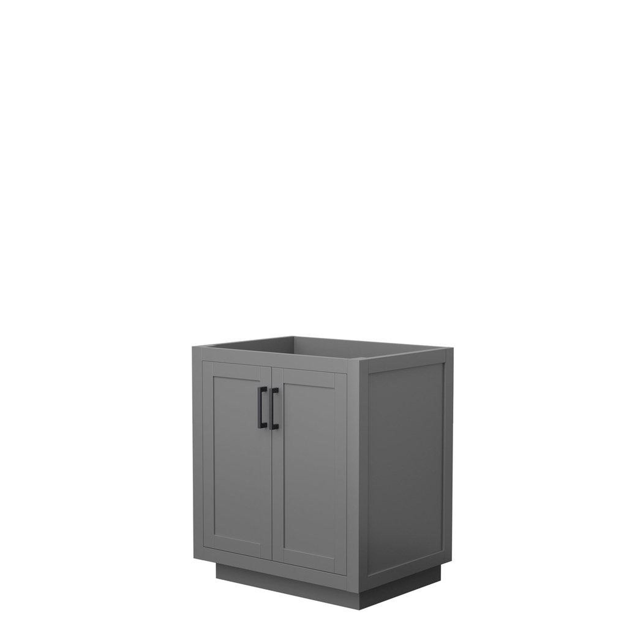 Wyndham Collection, Wyndham Collection Miranda 30" Single Bathroom Dark Gray Vanity With Matte Black Trim