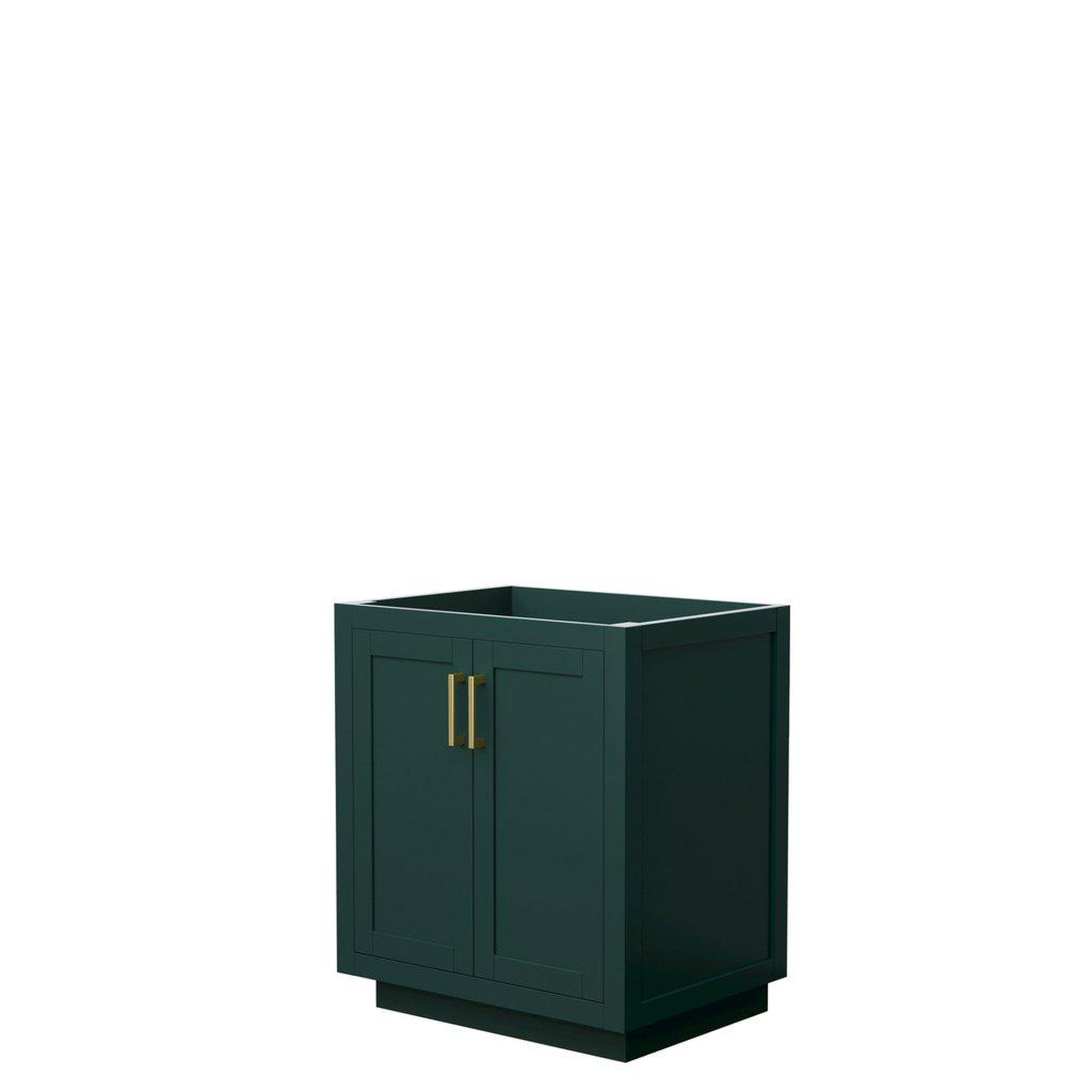 Wyndham Collection, Wyndham Collection Miranda 30" Single Bathroom Green Vanity With Brushed Gold Trim