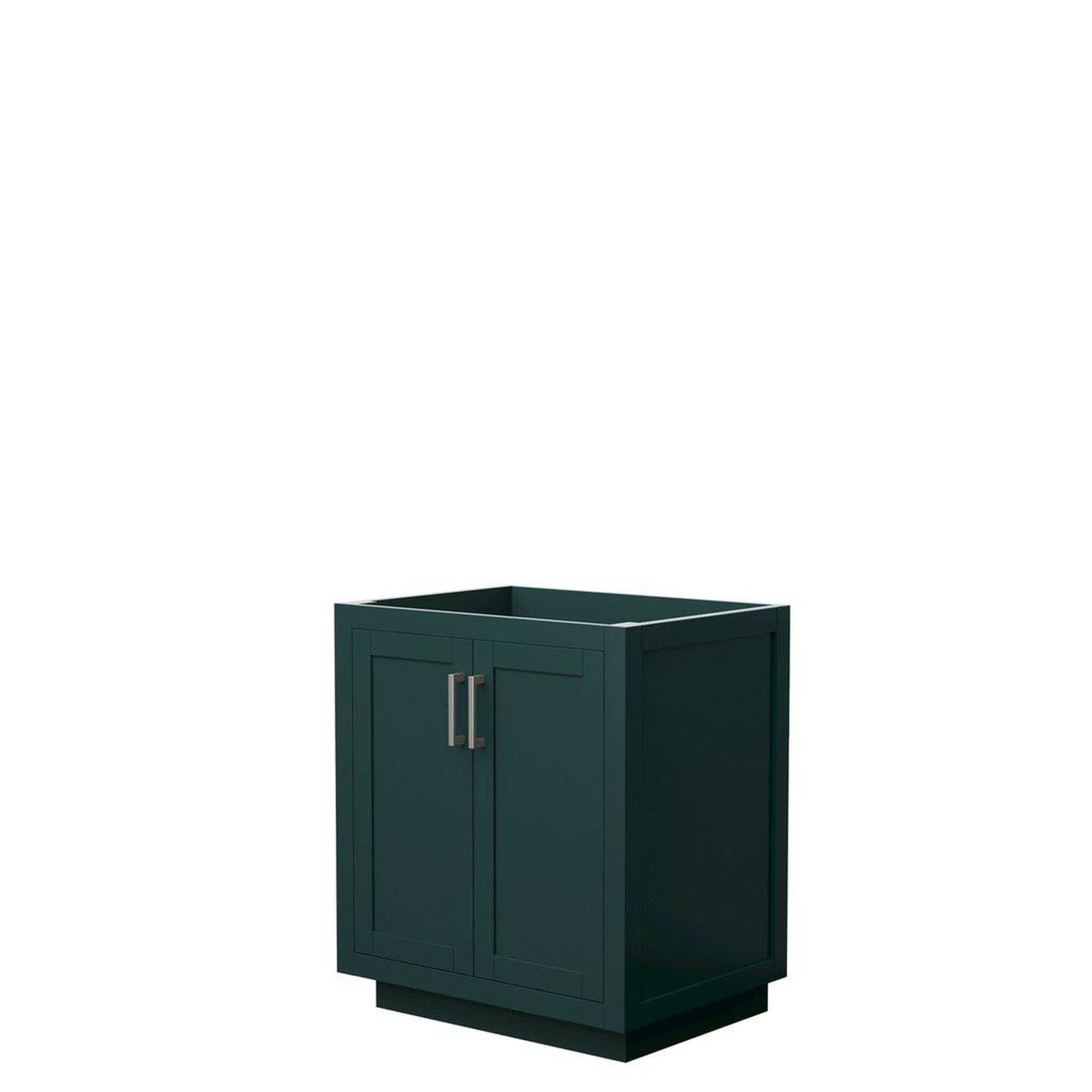 Wyndham Collection, Wyndham Collection Miranda 30" Single Bathroom Green Vanity With Brushed Nickel Trim