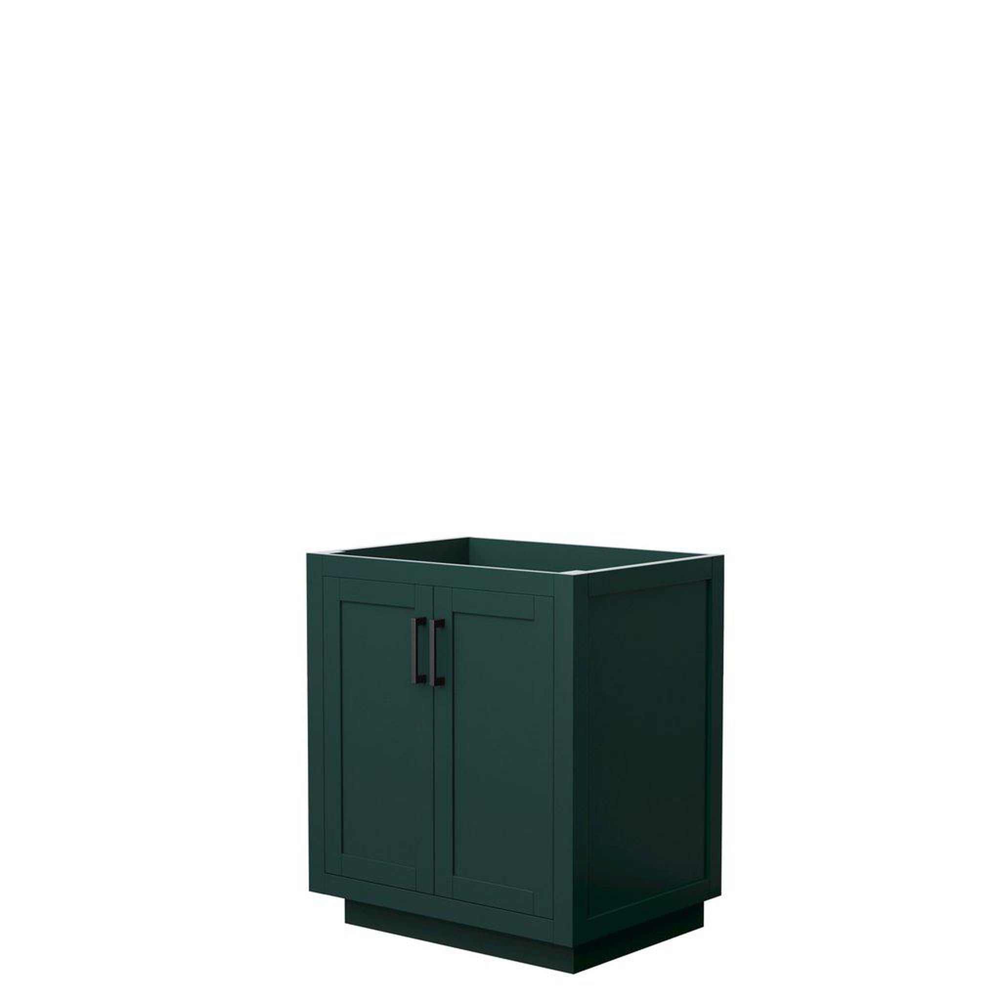 Wyndham Collection, Wyndham Collection Miranda 30" Single Bathroom Green Vanity With Matte Black Trim