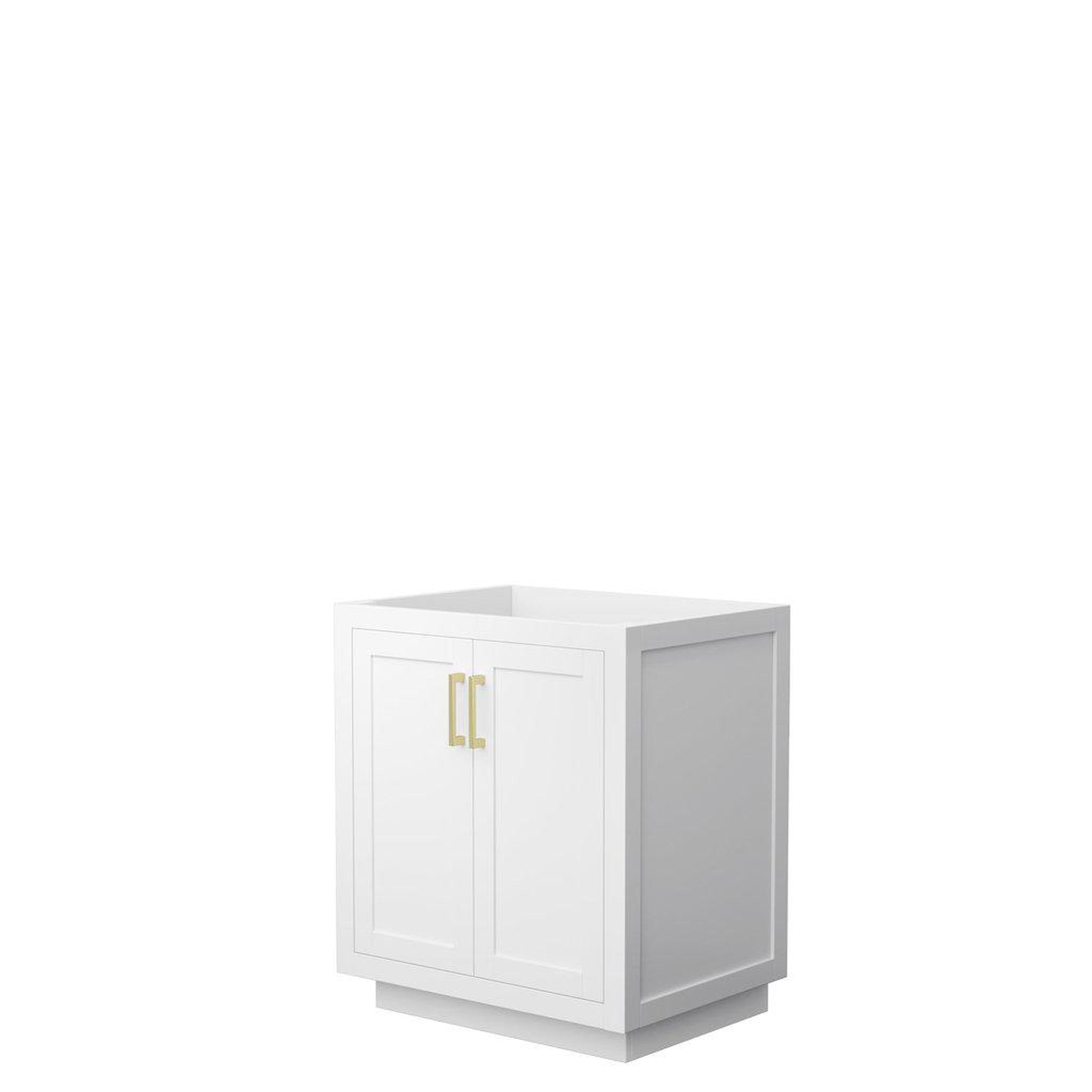 Wyndham Collection, Wyndham Collection Miranda 30" Single Bathroom White Vanity With Brushed Gold Trim