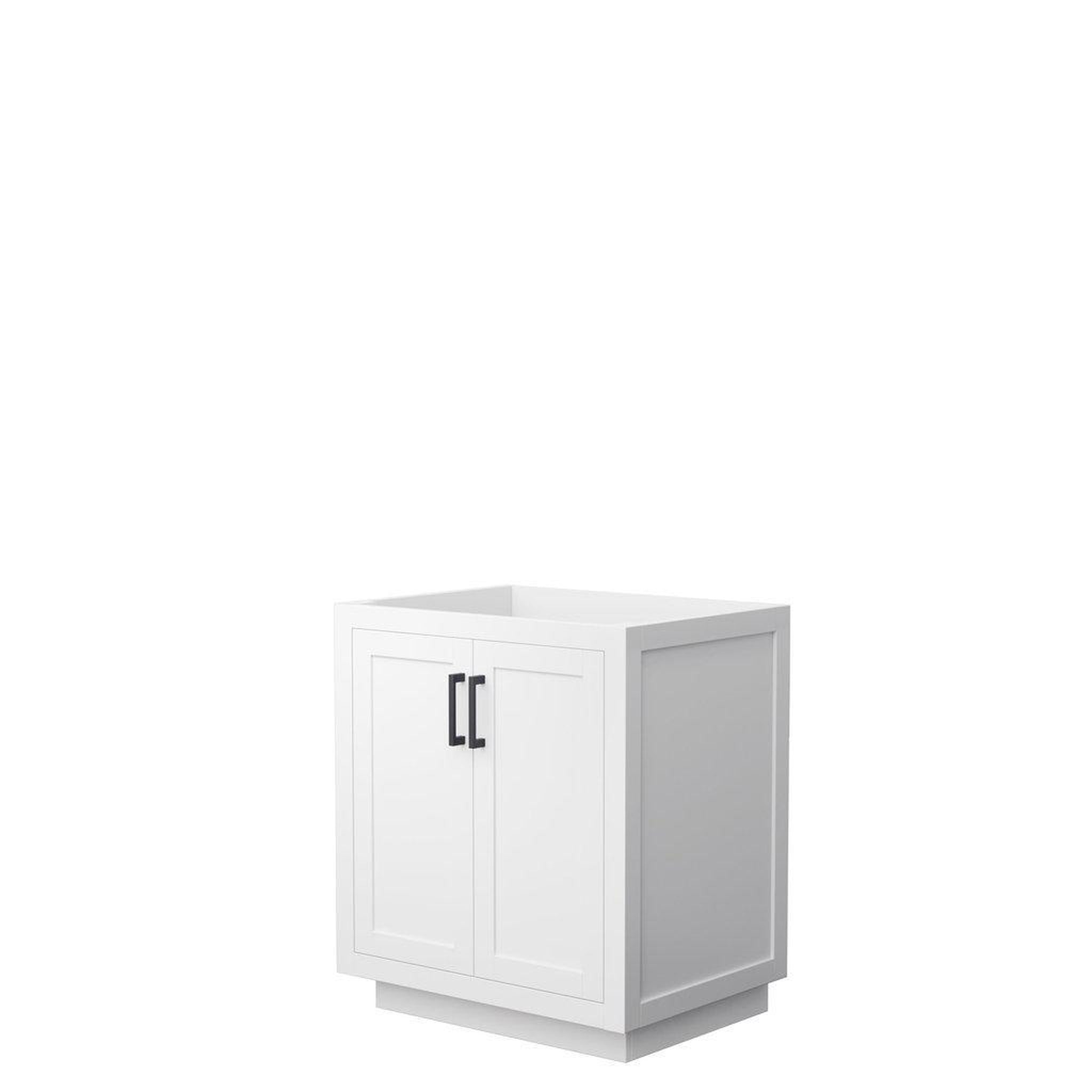 Wyndham Collection, Wyndham Collection Miranda 30" Single Bathroom White Vanity With Matte Black Trim