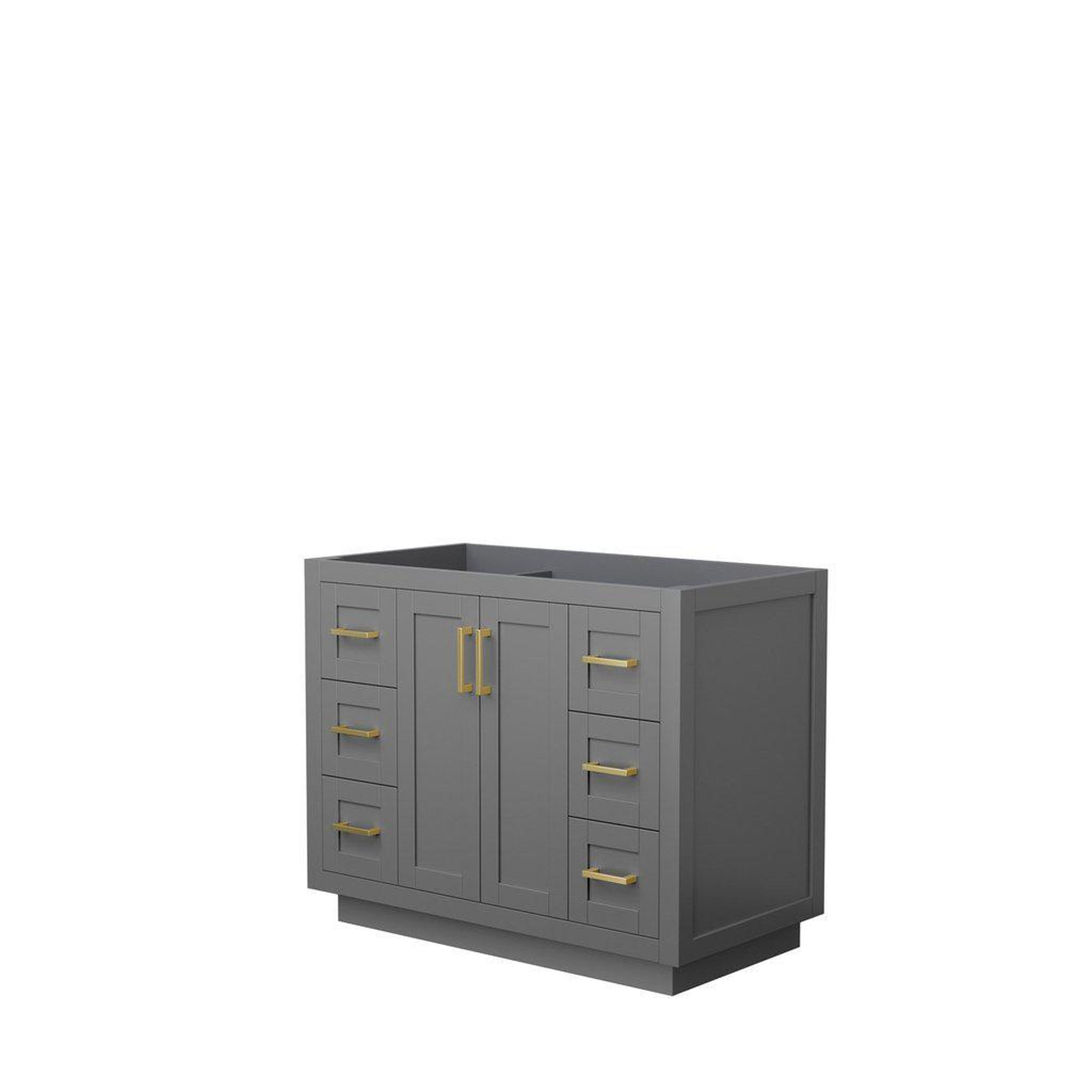 Wyndham Collection, Wyndham Collection Miranda 42" Single Bathroom Dark Gray Vanity With Brushed Gold Trim