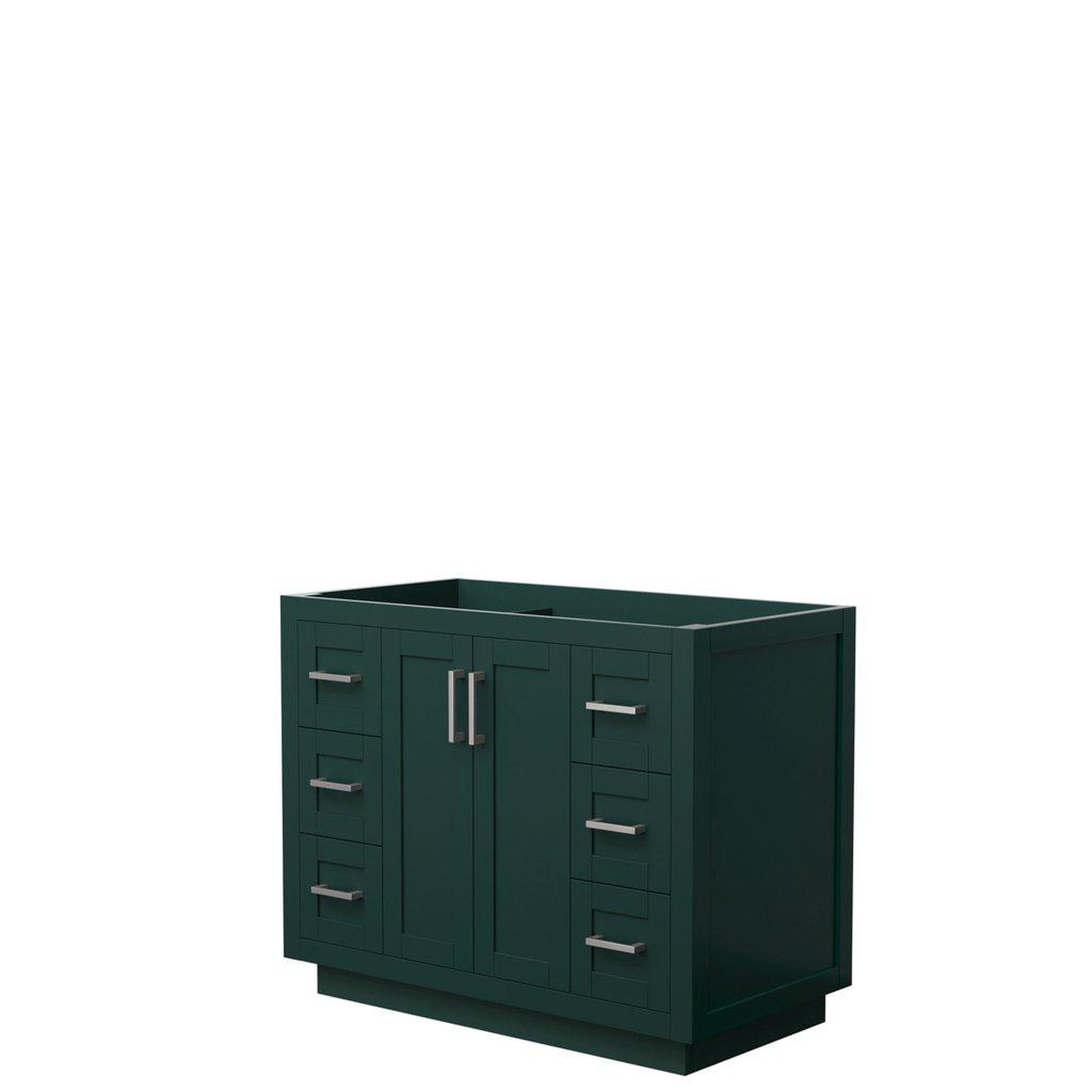 Wyndham Collection, Wyndham Collection Miranda 42" Single Bathroom Green Vanity With Brushed Nickel Trim