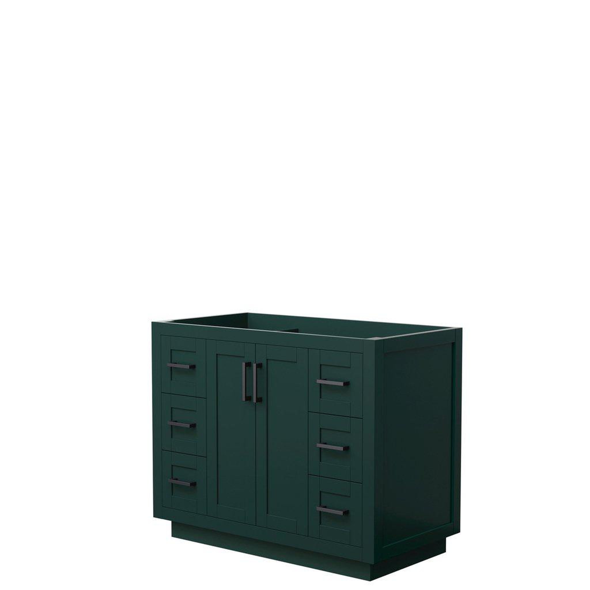 Wyndham Collection, Wyndham Collection Miranda 42" Single Bathroom Green Vanity With Matte Black Trim