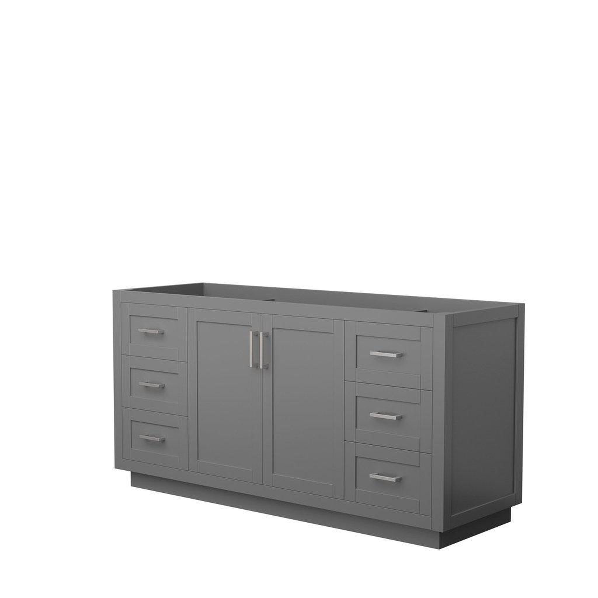 Wyndham Collection, Wyndham Collection Miranda 66" Single Bathroom Dark Gray Vanity With Brushed Nickel Trim