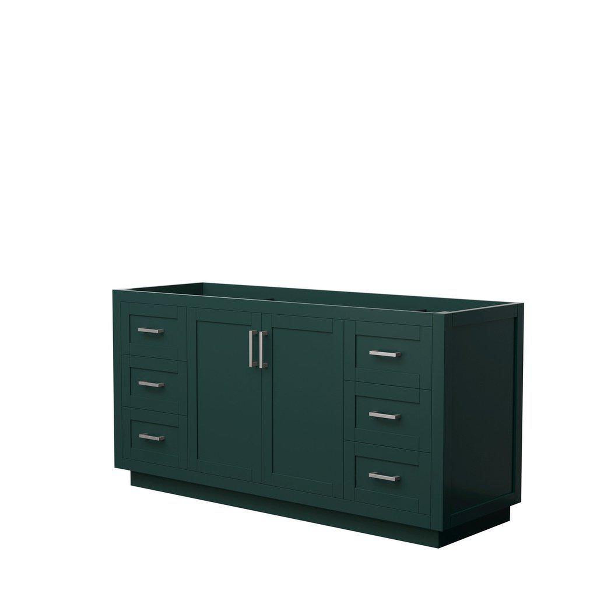 Wyndham Collection, Wyndham Collection Miranda 66" Single Bathroom Green Vanity With Brushed Nickel Trim