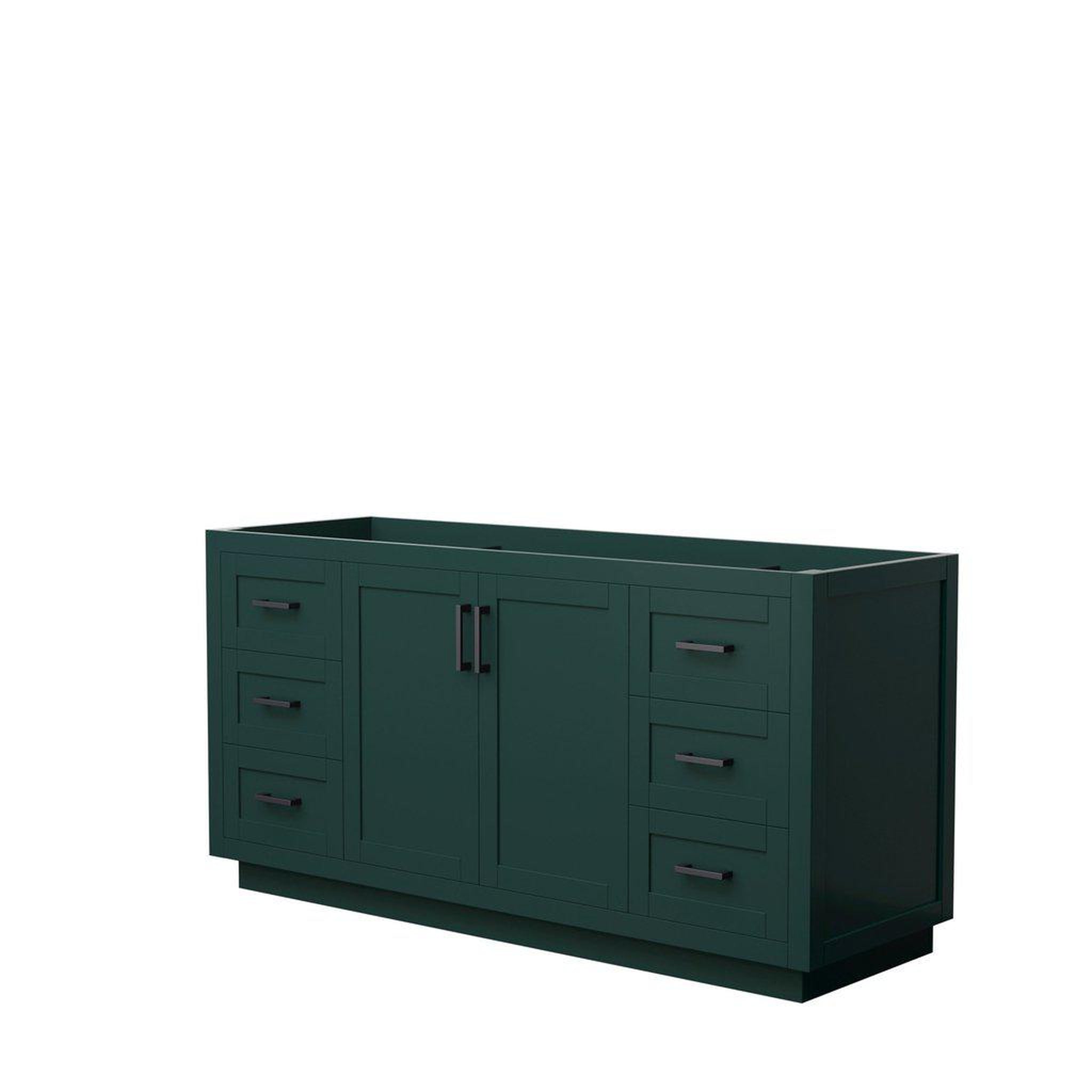 Wyndham Collection, Wyndham Collection Miranda 66" Single Bathroom Green Vanity With Matte Black Trim